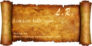 Lukics Rózsa névjegykártya