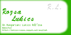 rozsa lukics business card